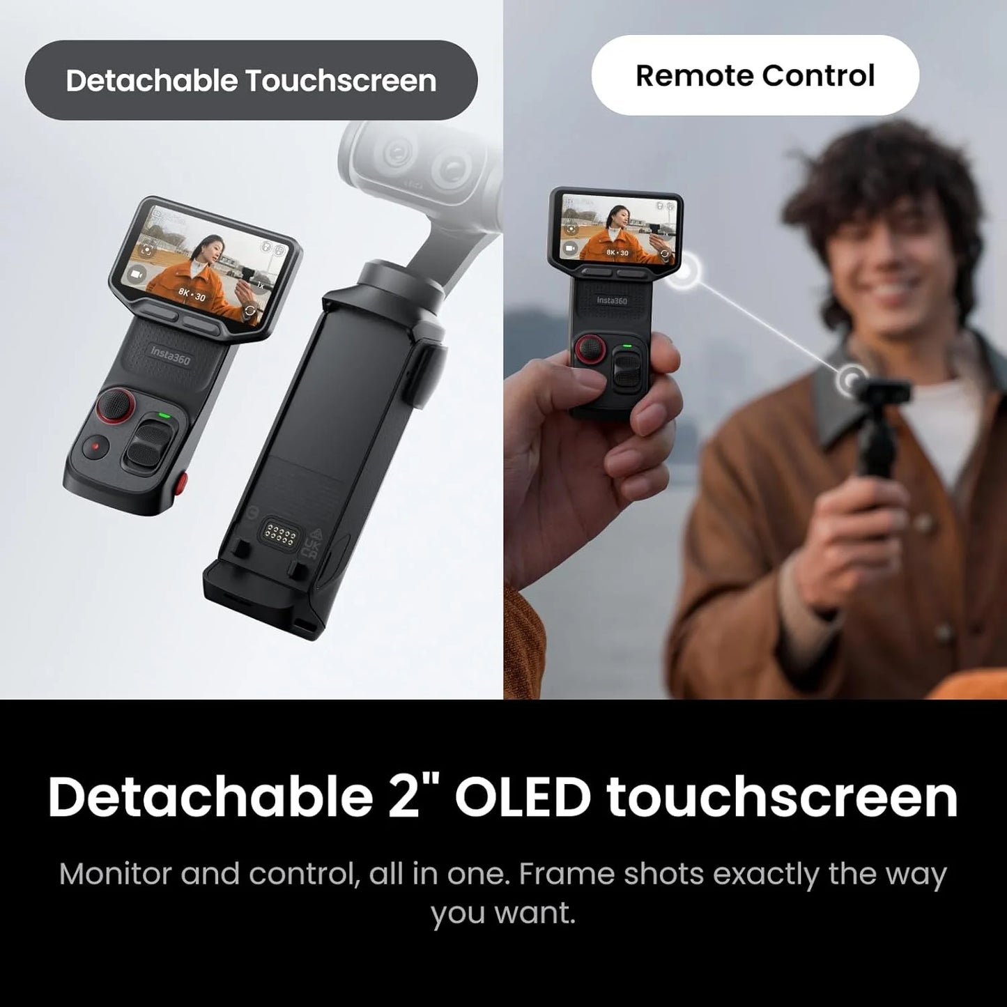 Insta360 Luna Ultra Dual Lens Gimbal Camera 8K 1 Inch Sensor Detachable OLED Touch Screen Vlog Pocket Cam Standard Bundle