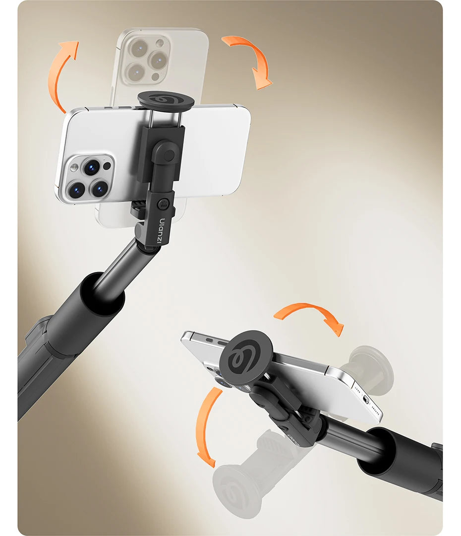 Original Ulanzi MT86 Auto Opening Selfie Stick Tripod With Cold Shoe Mount And 1.46m Extension For Vlog Live Streaming