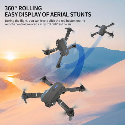 E88 Pro RC Drone WiFi FPV Height Hold Foldable Obstacle Avoidance 4K Wide-Angle HD Camera Quadrotor Helicopter Children's Toys