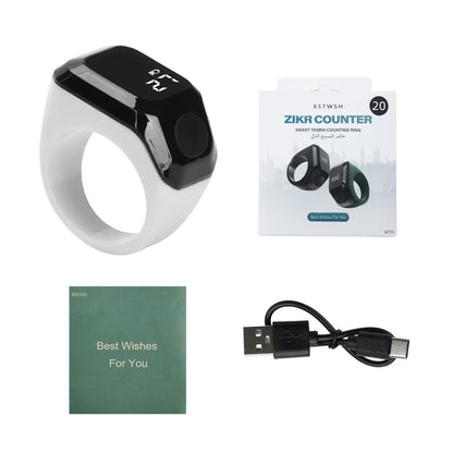 Portable Digital Display Counter Smart APP Ring Counter Bluetooth Counting Ring Time Reminder Wearable Tasbih Zikr Ring Misbah