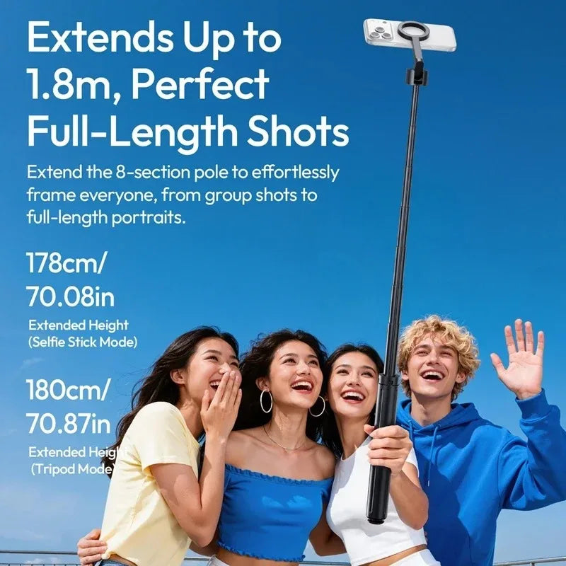 Original Ulanzi SK21 Magnetic Auto Open Tripod 8 Section Pole Extension For Phone Vlog Shooting Magnetic