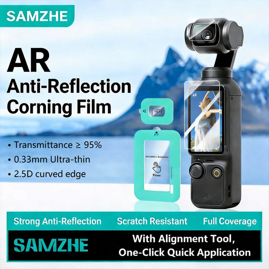 SAMZHE For DJI OSMO Pocket 4/3 Tempered Glass Film Corning film Screen Protector HD Lens Camera Film for DJI Pocket 3 Pocket 4