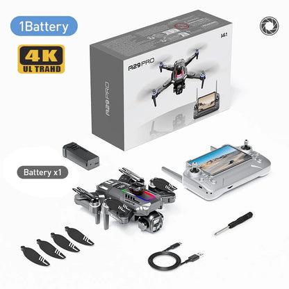 A29 Smart FPV Drone 5.6" Screen Battery Display 90° Adjustable Lens Optical Flow Hover Headless Mode 360 Stunt Flight Hobby Gift