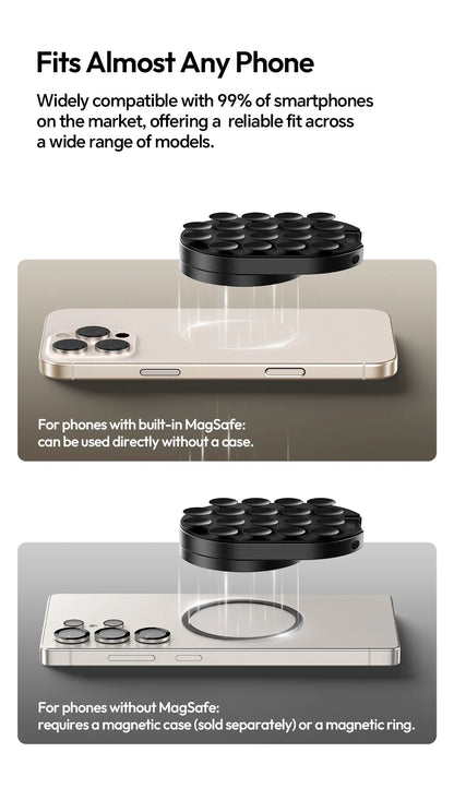 Ulanzi MA39 MagLock Suction Cup Phone Mount Desktop Stand for iPhone 17 16 15 14 with Suction Bottom for Wall Glass