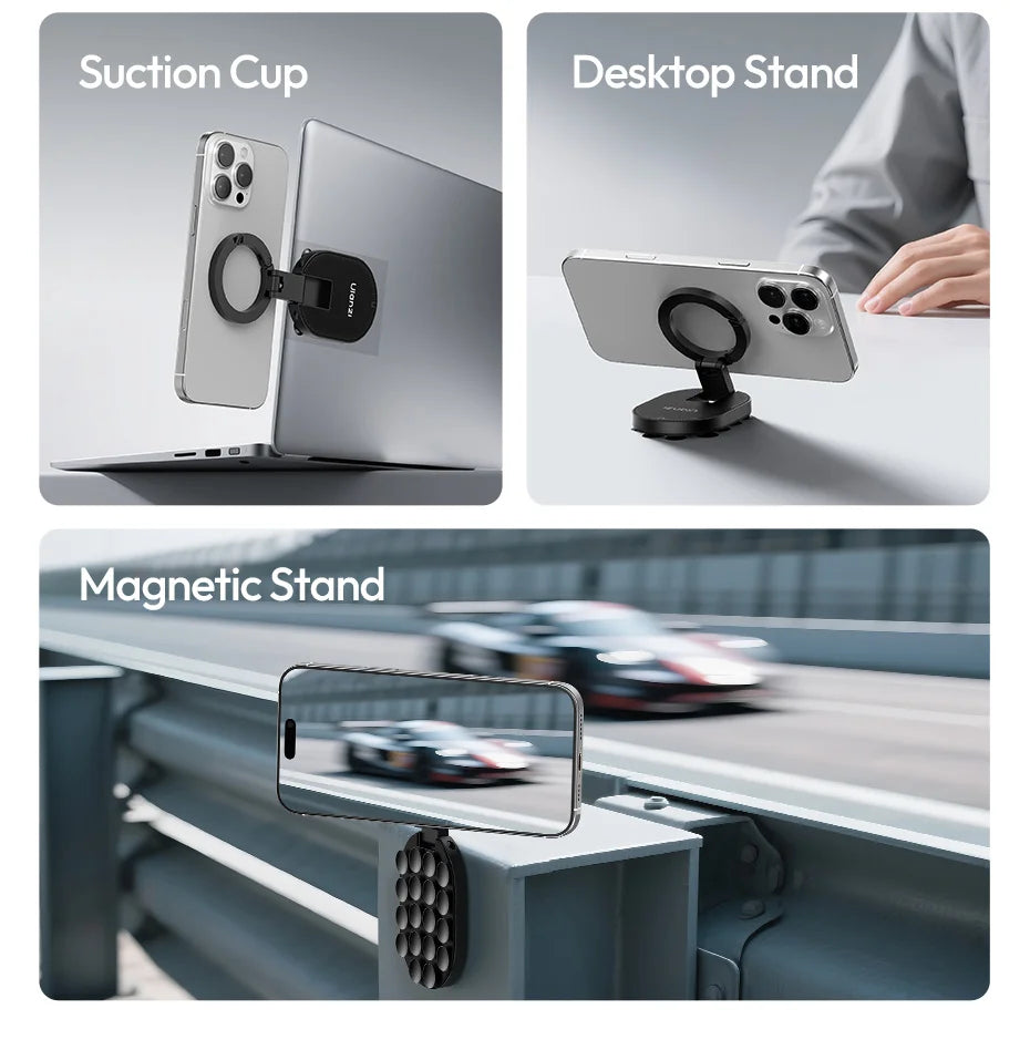 Ulanzi MA39 MagLock Suction Cup Phone Mount Desktop Stand for iPhone 17 16 15 14 with Suction Bottom for Wall Glass