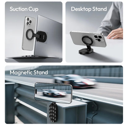 Ulanzi MA39 MagLock Suction Cup Phone Mount Desktop Stand for iPhone 17 16 15 14 with Suction Bottom for Wall Glass