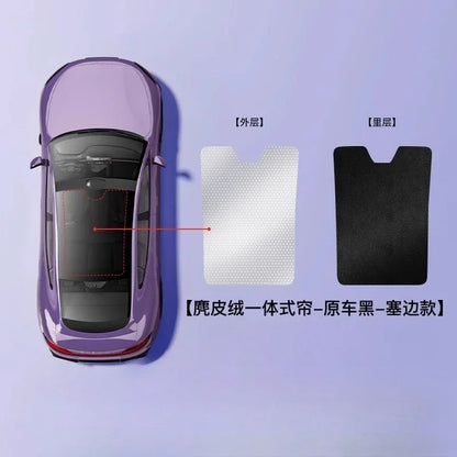 For Xiaomi YU7 SU7 2024 2025 Sunroof Sunshade Suede Anti-UV Heat Insulation Roof Glass Sun Shade Skylight Modification Accessory