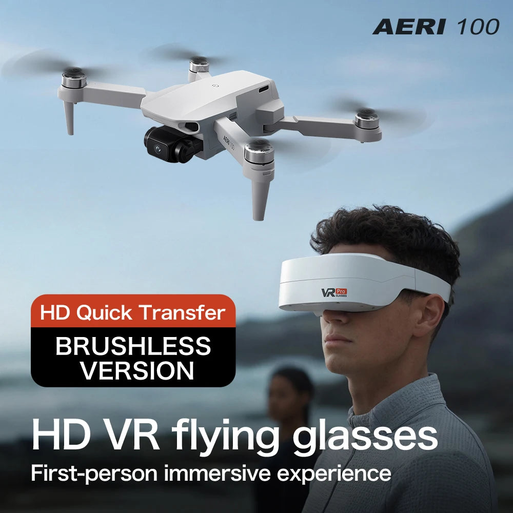 Aeri100 VR 8K Professional Drone With HD Camera 3-Axis Gimbal GPS Dron Brushless 5G WIFI Screen Remote Control RC Quadcopter Toy