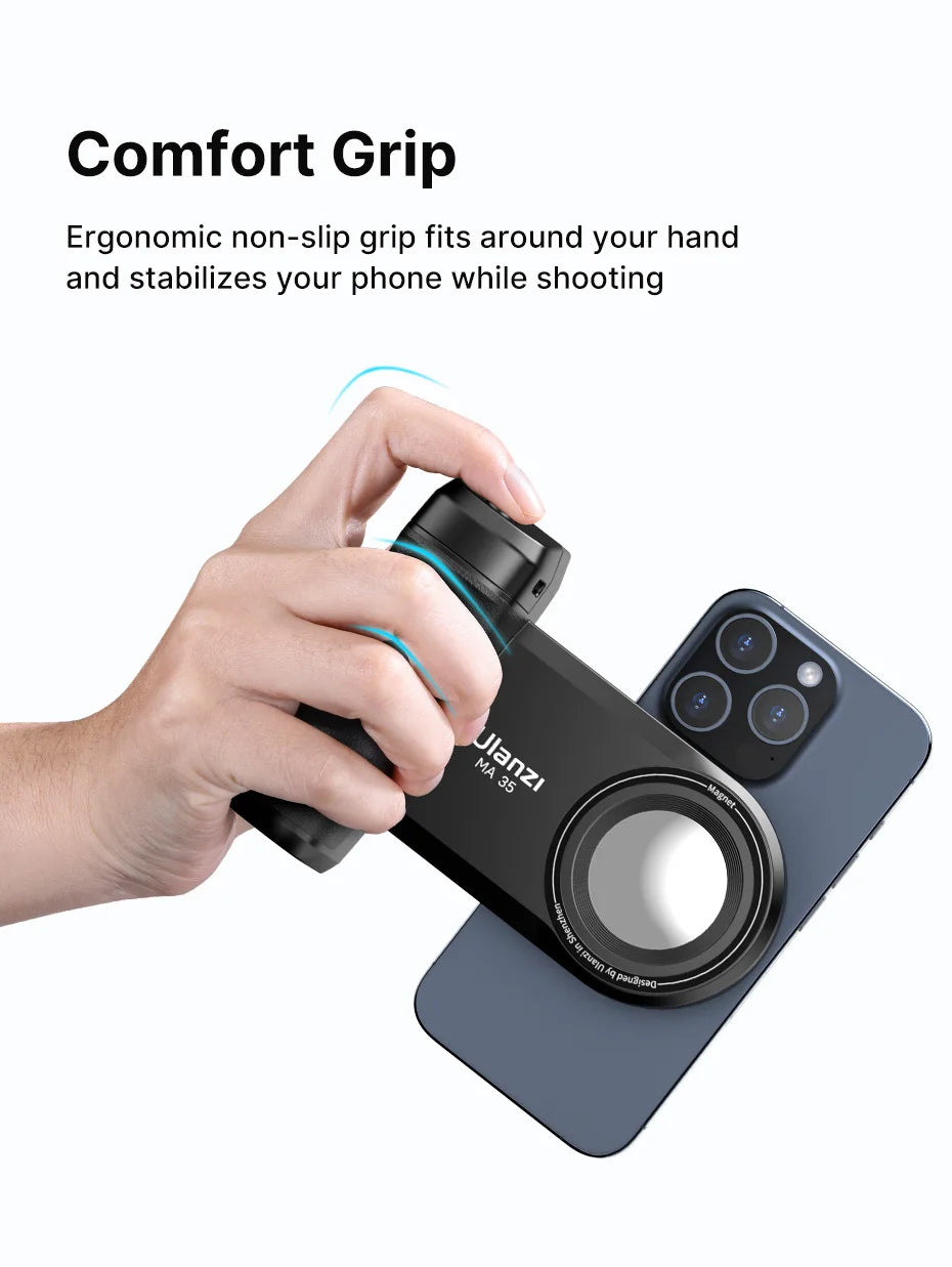 Ulanzi MA35 Phone Camera Grip Handle MagSafe Bluetooth Shutter Smartphone Selfie Stablizer Vertical Horizontal Shooting