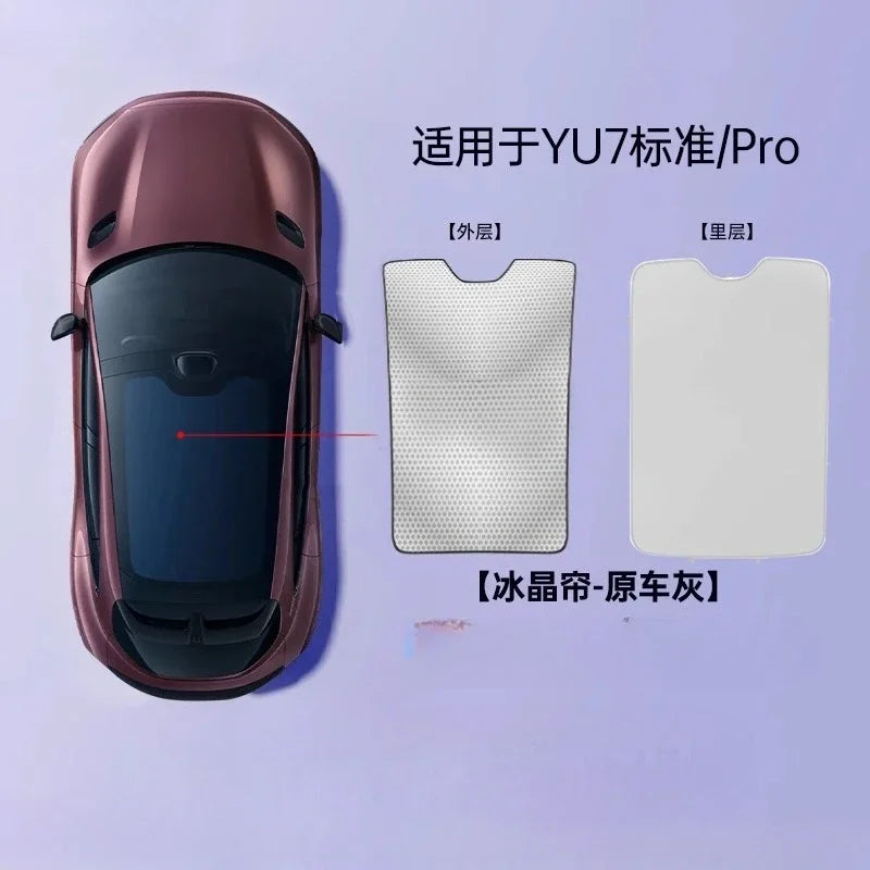 For Xiaomi YU7 SU7 2024 2025 Sunroof Sunshade Suede Anti-UV Heat Insulation Roof Glass Sun Shade Skylight Modification Accessory