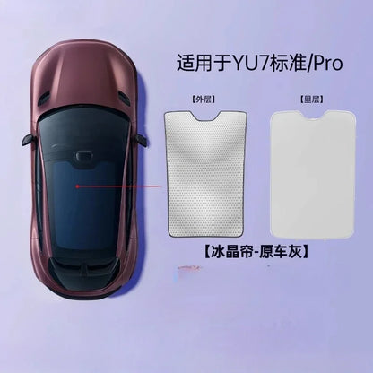 For Xiaomi YU7 SU7 2024 2025 Sunroof Sunshade Suede Anti-UV Heat Insulation Roof Glass Sun Shade Skylight Modification Accessory