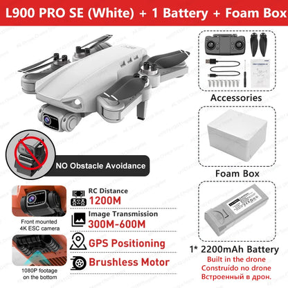 LYZRC L900 PRO SE MAX GPS Drone 4K Professional Dual Camera Brushless 360 Obstacle Avoidance 5G WIFI FPV Foldable RC Quadcopter