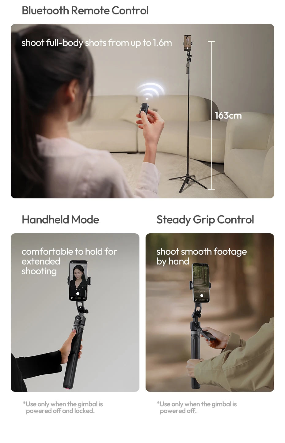 Ulanzi TT23 Auto-Tracking Selfie Stick Tripod Foaldable Selfie Tripod for Smartphone Camera for Gopro with Bluetooth for Travel