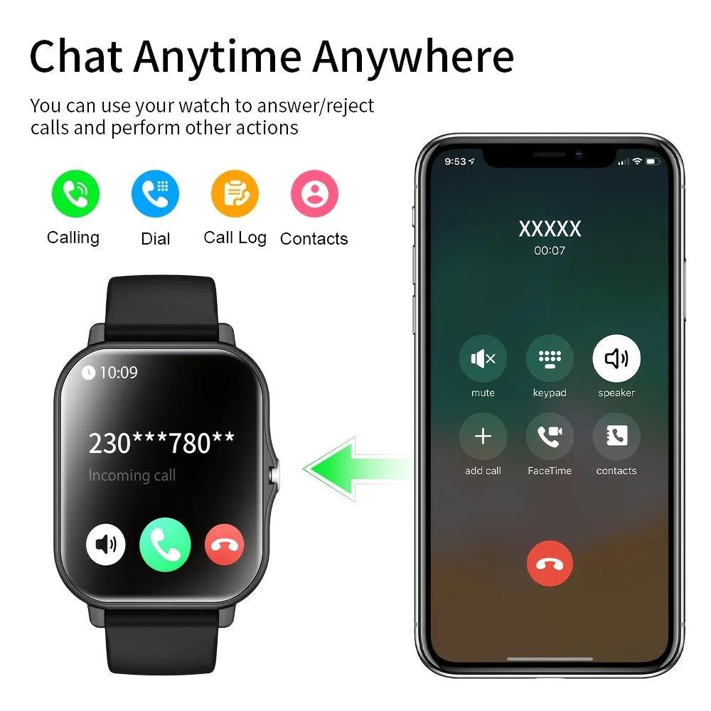[Smart Watch, Wireless] Wireless Men'S And Women'S Smart Watch, 1.83-Inch Full Screen Touch, Dialing/Answering Calls, Pedometer