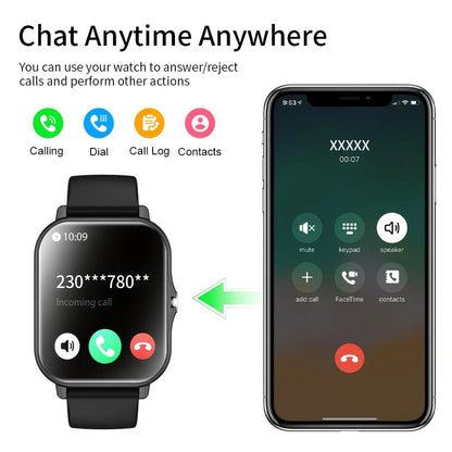[Smart Watch, Wireless] Wireless Men'S And Women'S Smart Watch, 1.83-Inch Full Screen Touch, Dialing/Answering Calls, Pedometer