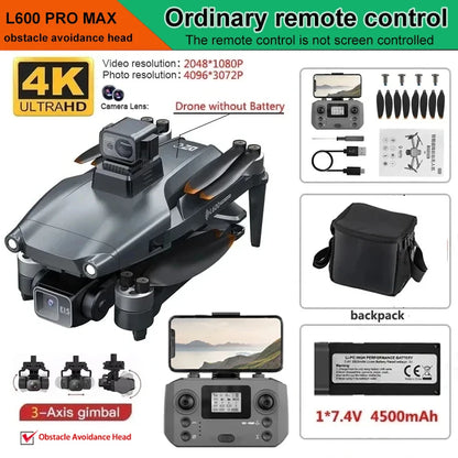 New L600 Pro MAX 4K Professional Drone With 8K HD Camera 3-Axis Gimbal GPS Dron Obstacle Avoidance 5G WIFI FPV RC Quadcopter Toy