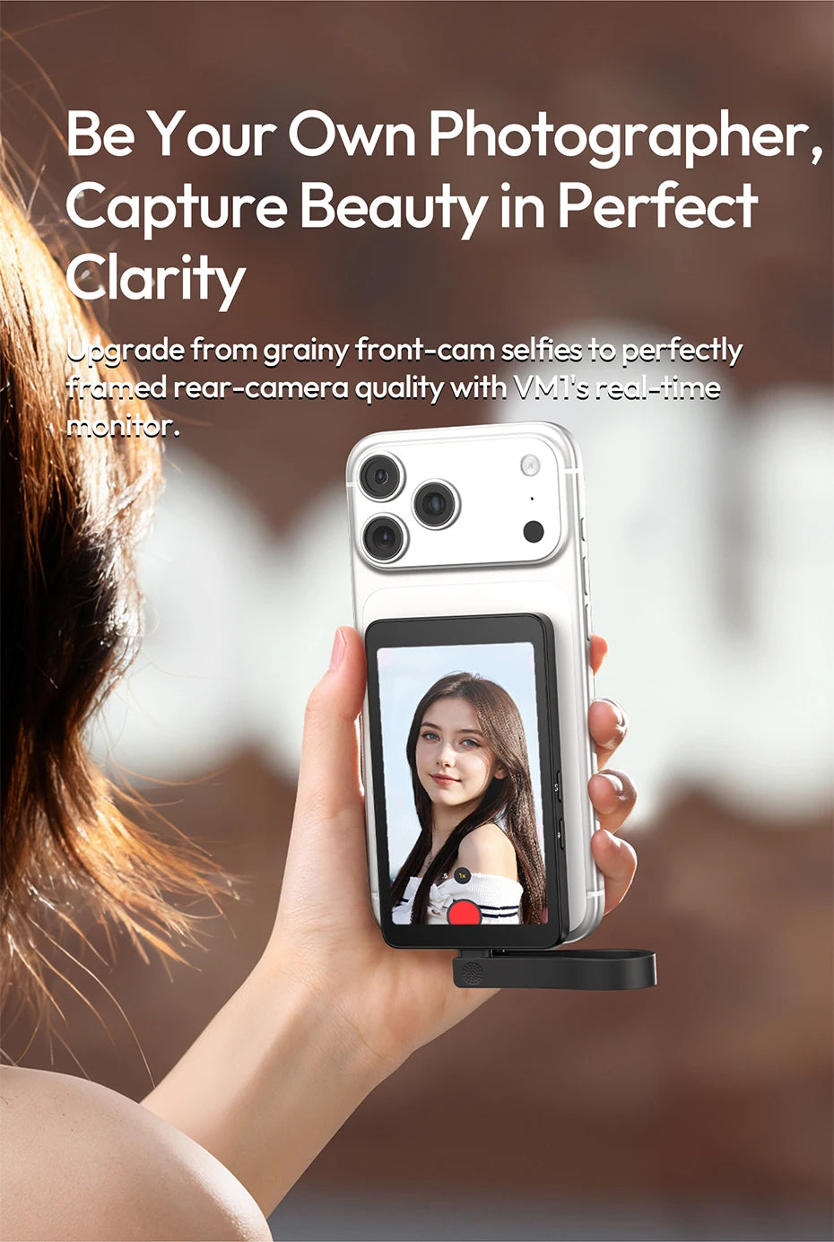 Ulanzi VM1 Vlog Selfie Monitor Screen for iPhone 17 16 15 Selfie Monitor Screen with Magnetic Ring Livestreaming Vlog Shots