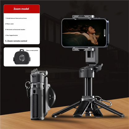 Magnetic Selfie Stick Tripod Anti-shake Extendable Phone Holder for Live Streaming Vlog Zoom Travel iPhone Samsung Android