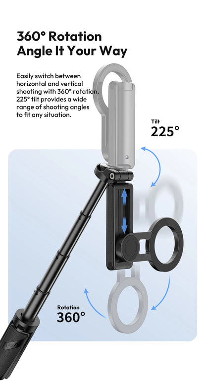 Ulanzi JJ03 Magnetic Phone Tripod Wireless Handle Selfie Stick Desktop Foot  Suitable iPhone 16/15/14/13 Pro Max