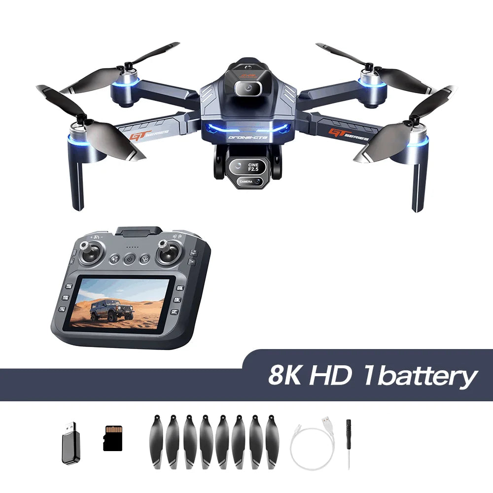 GT8 Mini Drone 8K WiFi GPS Professional HD Aerial Photography Quadcopter with Cameras Intelligent Obstacle Avoidance FPV UAV Toy