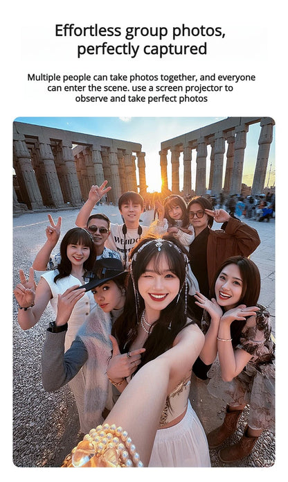 Smartphone Rear Selfie Screen with Selfie Stick Tripod suit.Selfie Pole Real-time Projection,for Vlog/Travel/Selfie/Group Photos