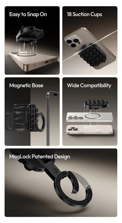 Ulanzi MA39 MagLock Suction Cup Phone Mount Desktop Stand for iPhone 17 16 15 14 with Suction Bottom for Wall Glass