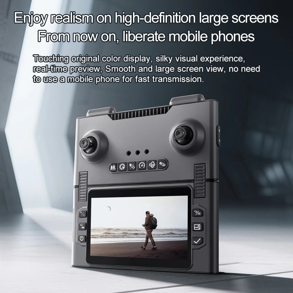 Foldable M66 RC Drone with 4.5in HD Foldable Screen,5G Smooth Image,Brushless Motor,Foldable Compact Quadcopter for Travel Aeri
