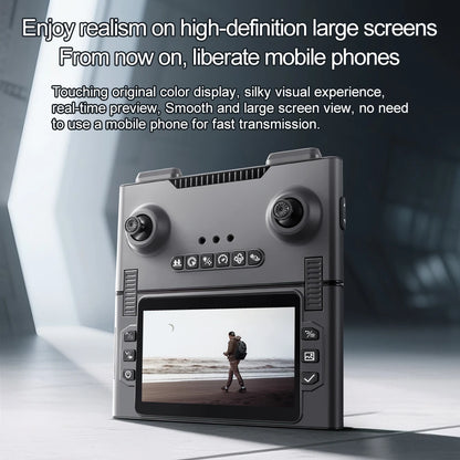 Foldable M66 RC Drone with 4.5in HD Foldable Screen,5G Smooth Image,Brushless Motor,Foldable Compact Quadcopter for Travel Aeri