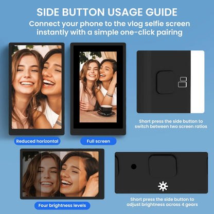 Magnetic Phone Projector Screen Android iPhone Rear Camera Selfie for Vlog Live Stream Video Recording Smart Monitor Accessory