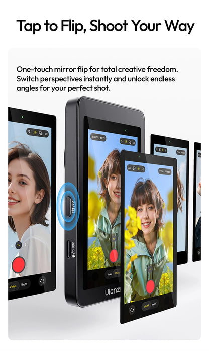 Ulanzi VM1 Vlog Selfie Monitor Screen for iPhone 17 16 15 Selfie Monitor Screen with Magnetic Ring Livestreaming Vlog Shots