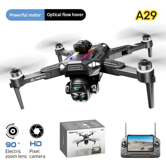 A29 Smart FPV Drone 5.6" Screen Battery Display 90° Adjustable Lens Optical Flow Hover Headless Mode 360 Stunt Flight Hobby Gift