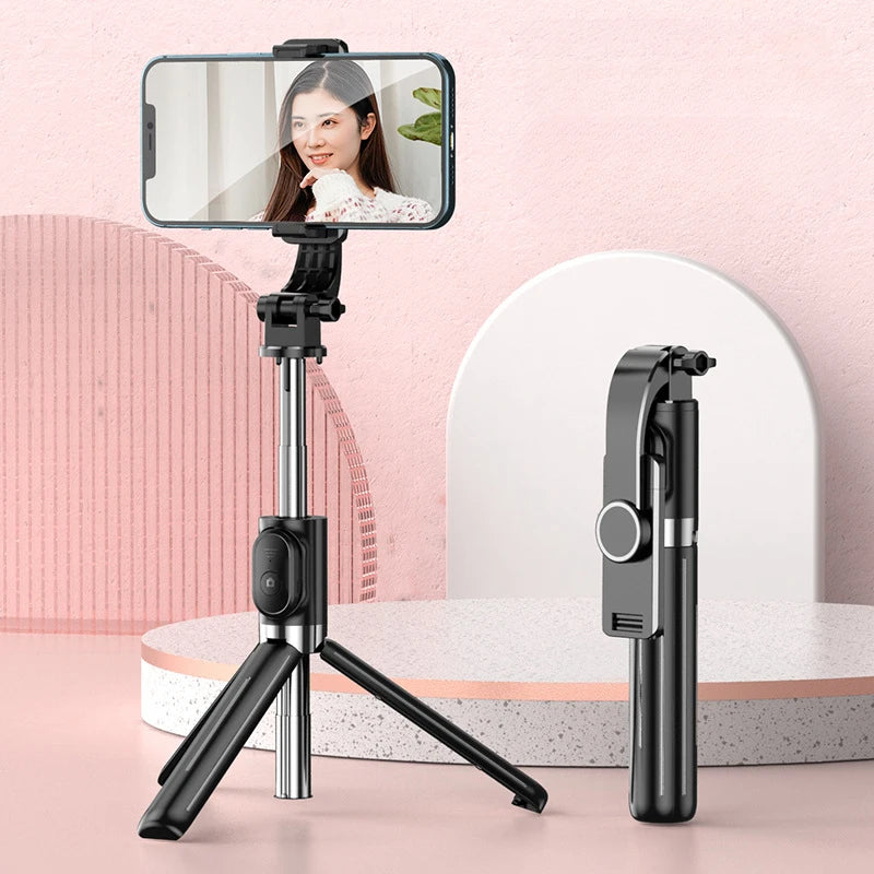 Portable Wireless Selfie Stick Extendable Tripod Stand With Bluetooth Remote for iPhone Android Vlog Live Streaming Bracket