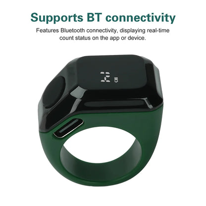 Smart APP Ring Counter LCD Digital Bluetooth Counting Muslims Zikr Ring Prayer Time Vibration Reminder Wearable Tally Counters