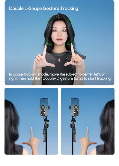 Ulanzi TT23 Auto-Tracking Selfie Stick Tripod Foaldable Selfie Tripod for Smartphone Camera for Gopro with Bluetooth for Travel
