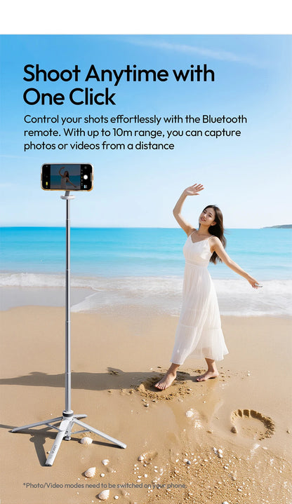 Ulanzi MT-85 Automatic Phone Tripod Magsafe Selfie Stick for iPhone 17 16 15 Pop Open Tripod Floor Stand for Outdoor Travel Vlog