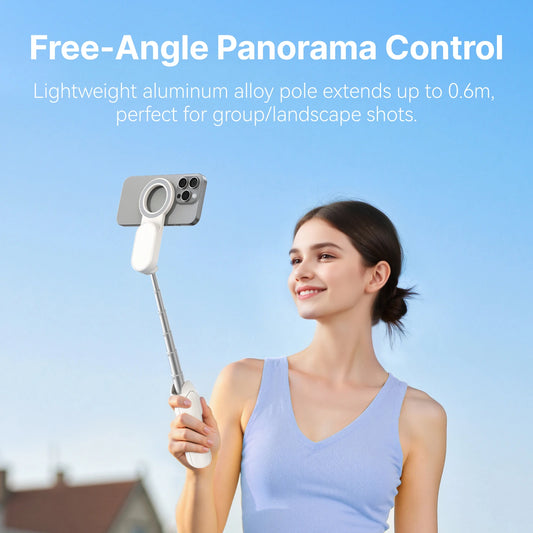 Telesin Magnetic Selfie Stick and Mini Tripod Portable Foldable Pole Extend To 60cm for Smartphone Macro Photography