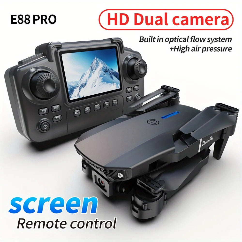 E88 Pro RC Drone WiFi FPV Height Hold Foldable Obstacle Avoidance 4K Wide-Angle HD Camera Quadrotor Helicopter Children's Toys