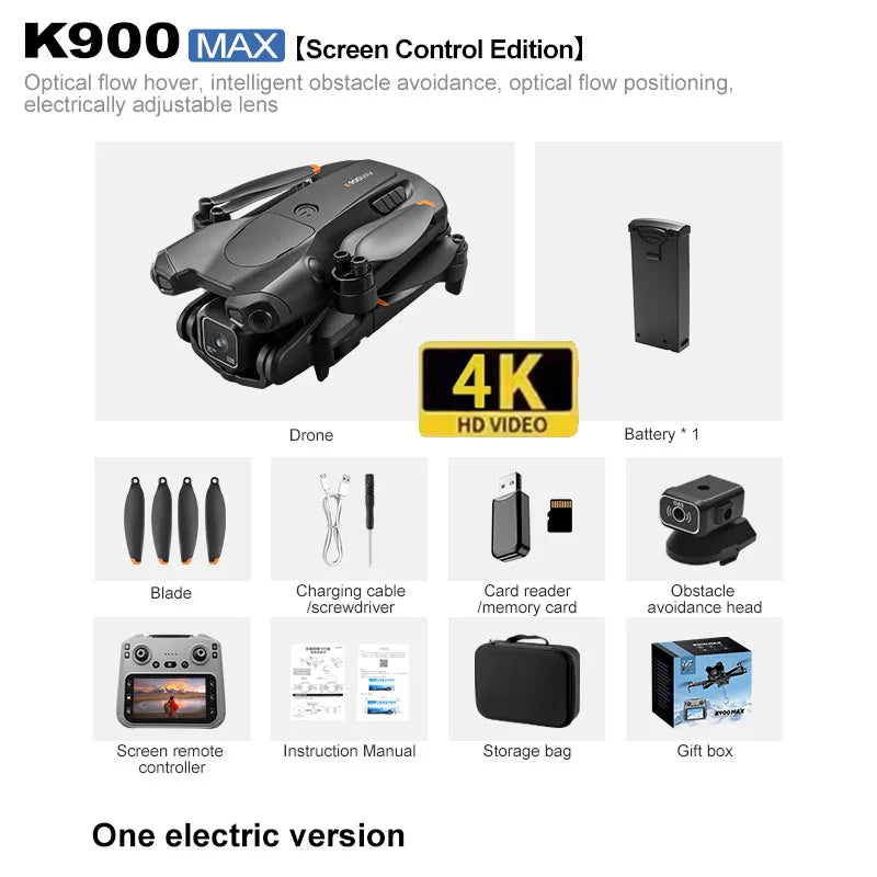2026 K900 MAX GPS Drone Professional 8K Camera Aerial FPV Brush Avoiding Obstacle with Large Screen Remote Control Folding Drone
