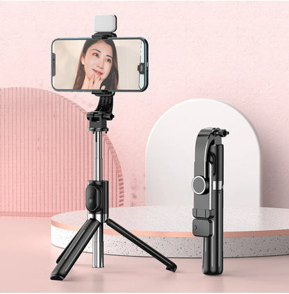 Portable Wireless Selfie Stick Extendable Tripod Stand With Bluetooth Remote for iPhone Android Vlog Live Streaming Bracket