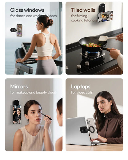 Ulanzi MA39 MagLock Suction Cup Phone Mount Desktop Stand for iPhone 17 16 15 14 with Suction Bottom for Wall Glass