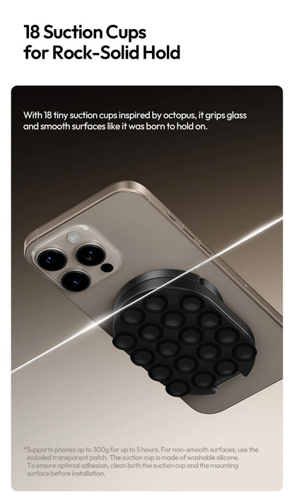 Ulanzi MA39 MagLock Suction Cup Phone Mount Desktop Stand for iPhone 17 16 15 14 with Suction Bottom for Wall Glass