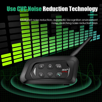 EJEAS 4PCS V4C PLUS Football Referee Intercom Headset 1500M Full Duplex Bluetooth Headphone Conference Interphone + Handbag
