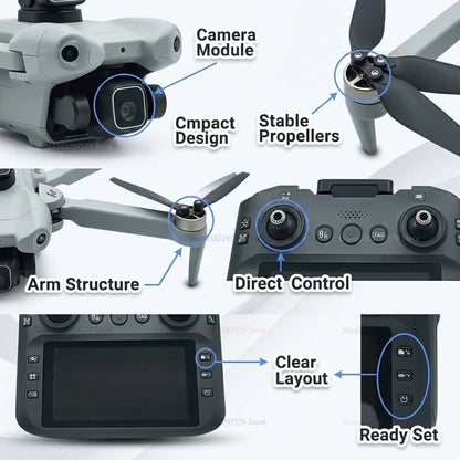 T33 New GPS Folding Drone 4,5" Screen 25 Min Battery 8K Movie Camera Optical Flow Position Aircraft Obstacle Avoidance Brushless