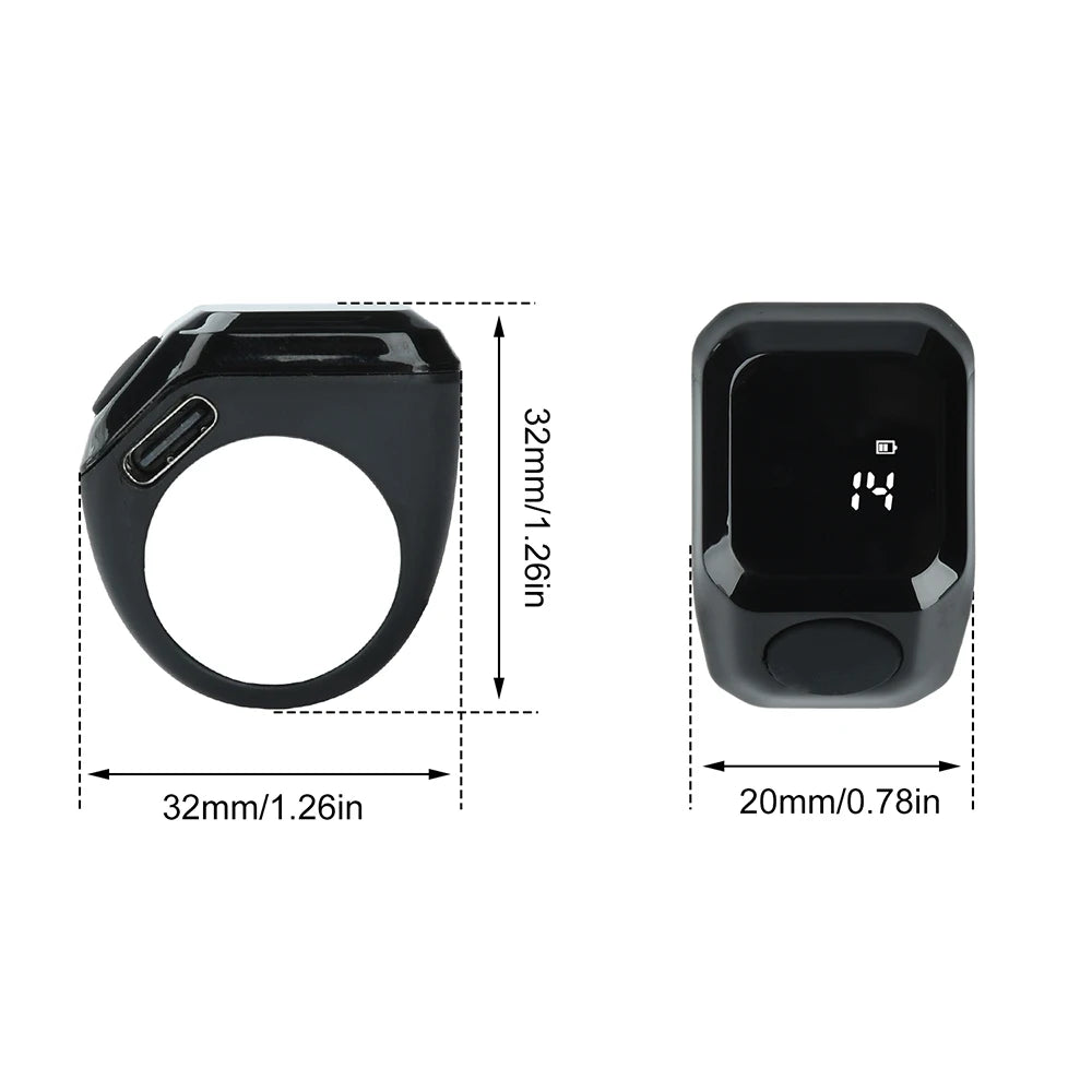 Portable Digital Display Counter Smart APP Ring Counter Bluetooth Counting Ring Time Reminder Wearable Tasbih Zikr Ring Misbah