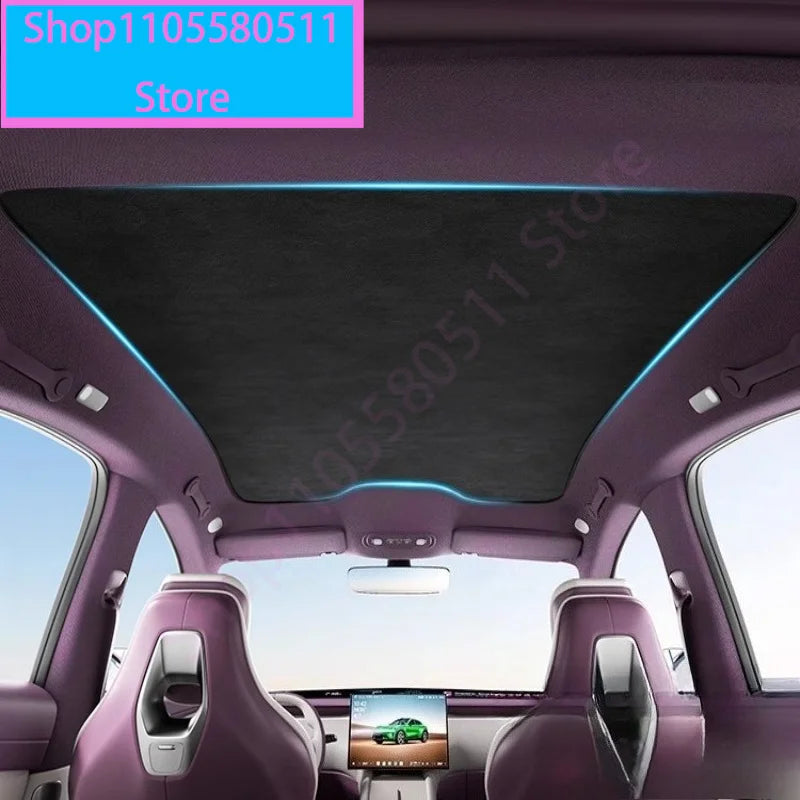 For Xiaomi YU7 SU7 2024 2025 Sunroof Sunshade Suede Anti-UV Heat Insulation Roof Glass Sun Shade Skylight Modification Accessory