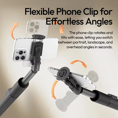 Original Ulanzi MT86 Auto Opening Selfie Stick Tripod With Cold Shoe Mount And 1.46m Extension For Vlog Live Streaming