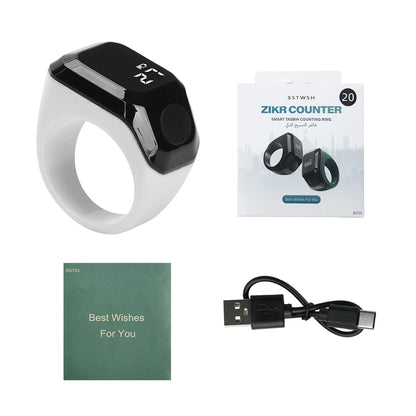 Bluetooth Ring Counter OLED APP Control Vibration Reminder Max 9999 Count 120mAh Battery Type-C Touch Portable Finger Counter