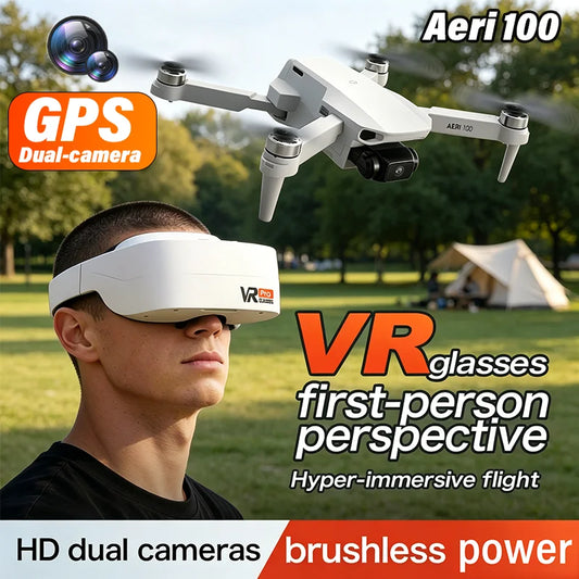 Aeri100 VR 8K Professional Drone With HD Camera 3-Axis Gimbal GPS Dron Brushless 5G WIFI Screen Remote Control RC Quadcopter Toy