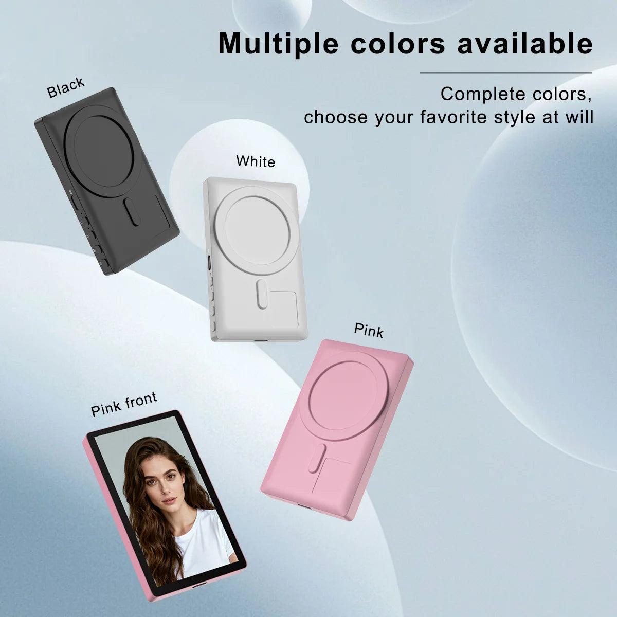 Vlog Screen Selfie Monitor, Magnetic Phone Holder Clip Mount, Using Phone Rear Camera for Selfie Vlog Live Stream