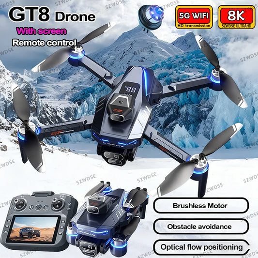 2026 New GT8 Drone GPS 8K Professional HD 360° Dual Cameras 5G WIFI Brushless Motors Obstacle Avoidance Foldable Quadcopter Toys